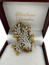 Retro Marquise & Baguette Diamond Floral Brooch 4 Carats