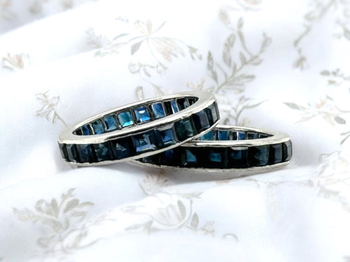 Matching Vintage Sapphire Eternity Bands Size 5.5