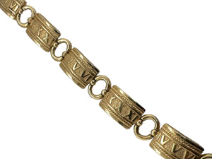 Heavy 14K Yellow Gold Roman Numeral Bracelet