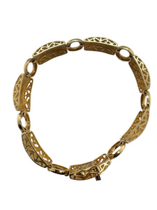 Heavy 14K Yellow Gold Roman Numeral Bracelet