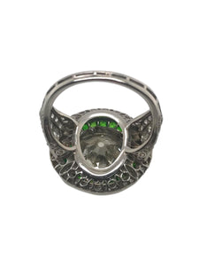 Platinum Art Deco Style 4.18 Carat Old Mine Cut Diamond Ring