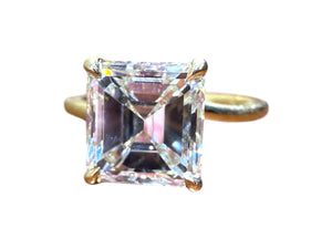 3.26 Carat Asscher Cut Diamond Engagement Ring GIA