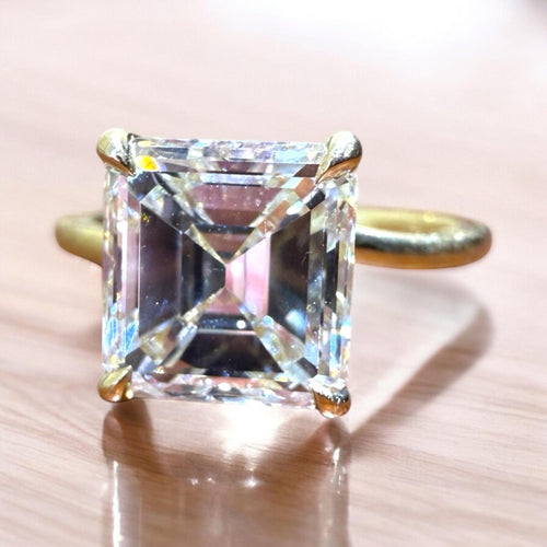 3.26 Carat Asscher Cut Diamond Engagement Ring GIA