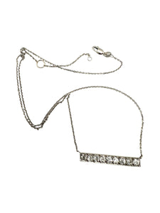 Vintage Diamond Bar Necklace 1 Carat