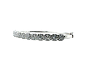 14K White Gold 1.5 Carat Diamond Bangle Bracelet