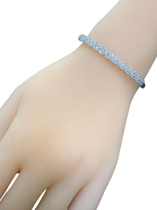 14K White Gold 1.5 Carat Diamond Bangle Bracelet