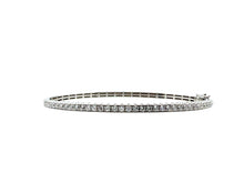 14K White Gold 1 Carat Diamond Bangle Bracelet