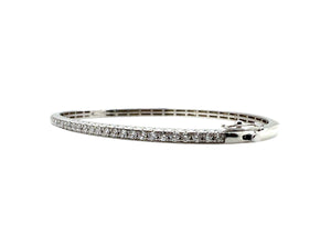 14K White Gold 1 Carat Diamond Bangle Bracelet