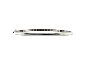 14K White Gold 1 Carat Diamond Bangle Bracelet