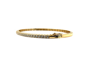 14K Yellow Gold 1 Carat Diamond Bangle Bracelet