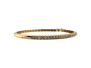 14K Yellow Gold 1 Carat Diamond Bangle Bracelet