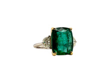 Contemporary 5 Carat Emerald & Diamond Cocktail Ring 18K Gold