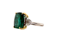 Contemporary 5 Carat Emerald & Diamond Cocktail Ring 18K Gold