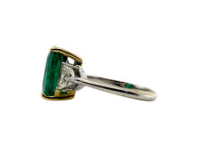 Contemporary 5 Carat Emerald & Diamond Cocktail Ring 18K Gold