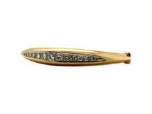 Vintage Diamond Knife Edge Bangle Bracelet 14K Yellow Gold