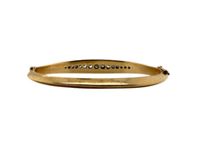 Vintage Diamond Knife Edge Bangle Bracelet 14K Yellow Gold