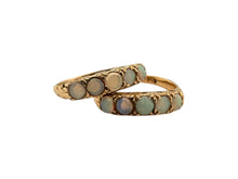 Vintage Matching Opal Rose Gold Band Rings