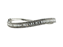 Vintage Twisted Style Diamond Bangle Bracelet 14K White Gold