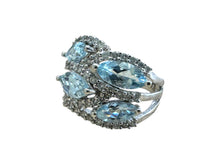 Aquamarine & Diamond Cocktail Ring 14K White Gold