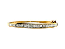 Vintage 3 Carat Diamond Bangle Bracelet 14K Yellow Gold