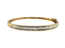 Vintage 3 Carat Diamond Bangle Bracelet 14K Yellow Gold