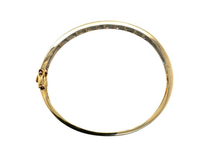 Vintage 3 Carat Diamond Bangle Bracelet 14K Yellow Gold