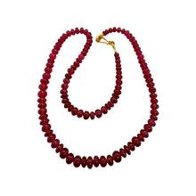 Ruby Bead Necklace 22K Yellow Gold