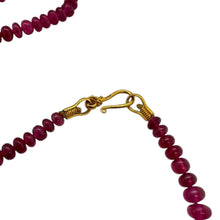 Ruby Bead Necklace 22K Yellow Gold