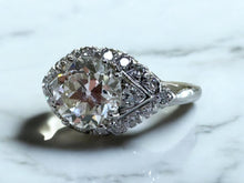 Vintage Art Deco 1.73 Carat Platinum Engagement Ring GIA