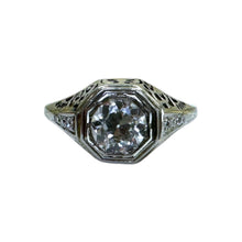 Vintage Art Deco Filigree 0.75 Carat Diamond Engagement Ring