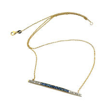 Vintage Art Deco Diamond & Sapphire Bar Necklace