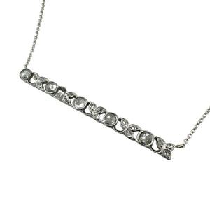 Vintage Art Deco Rose Cut Diamond Bar Necklace