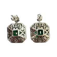 Vintage Colombian Emerald & Diamond Dangle Earrings GIA