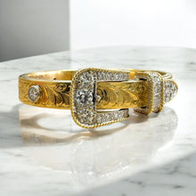 Western Style Buckle Diamond Bangle Bracelet