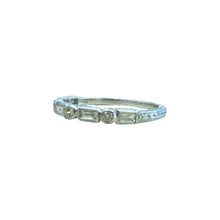 Antique Style Engraved Diamond Wedding Band 14K White Gold