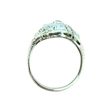 Vintage Dainty Platinum Sapphire & Diamond Filigree Ring