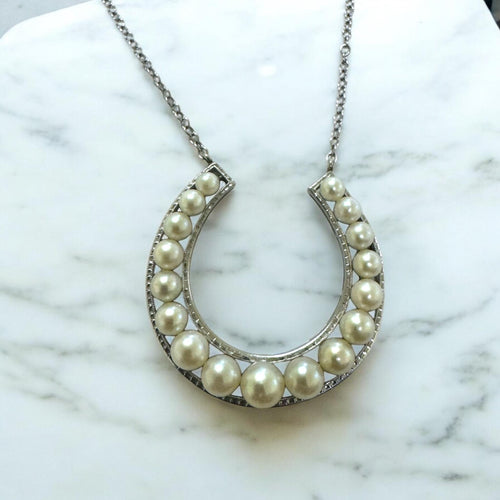 Vintage Mikimoto Pearl Horseshoe Necklace