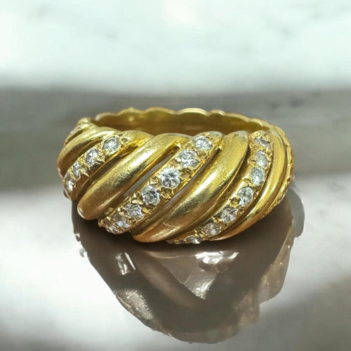 Vintage Rope Style Diamond Cocktail Ring