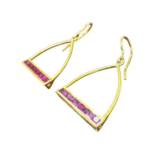 Ruby Horse Stirrup Dangle Earrings