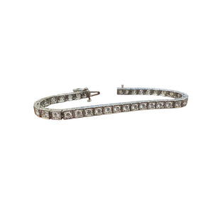 Vintage Platinum Diamond Tennis Bracelet 4 Carats