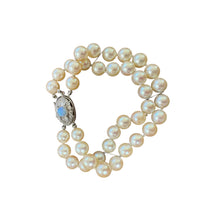 Vintage Opal & Diamond Double Strand Pearl Bracelet