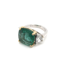 CONTEMPORARY ESTATE 7.88 CARAT EMERALD AND DIAMOND RING