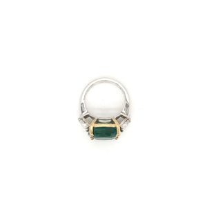 CONTEMPORARY ESTATE 7.88 CARAT EMERALD AND DIAMOND RING