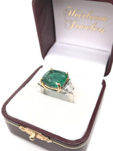 CONTEMPORARY ESTATE 7.88 CARAT EMERALD AND DIAMOND RING