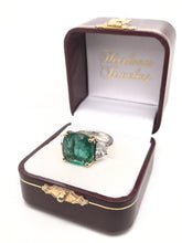 CONTEMPORARY ESTATE 7.88 CARAT EMERALD AND DIAMOND RING