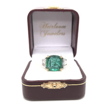 CONTEMPORARY ESTATE 7.88 CARAT EMERALD AND DIAMOND RING