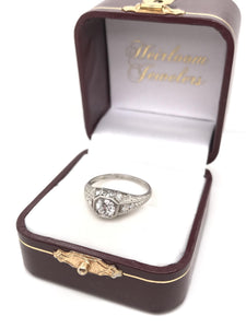 ANTIQUE ART DECO 0.60 CARAT DIAMOND PLATINUM FILIGREE RING