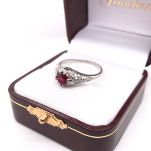 ART DECO 0.92 CARAT RUBY FILIGREE RING