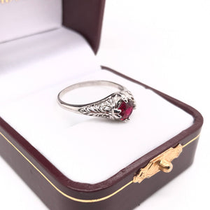 ART DECO 0.92 CARAT RUBY FILIGREE RING