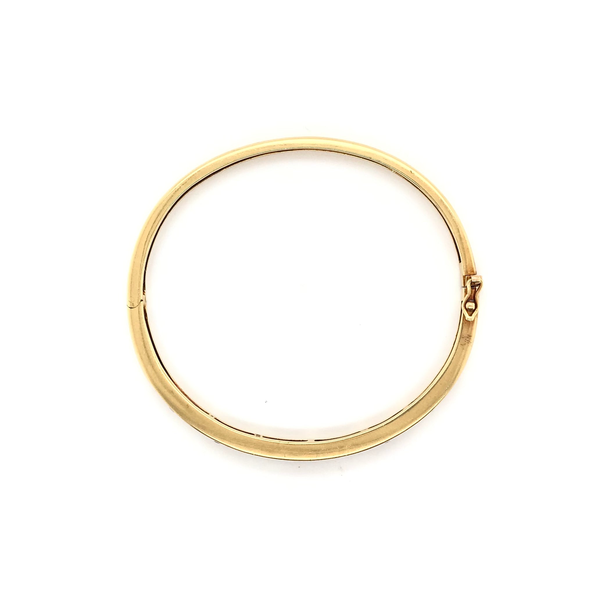 Ruby & Diamond Channel Set 14K Yellow Gold Bangle